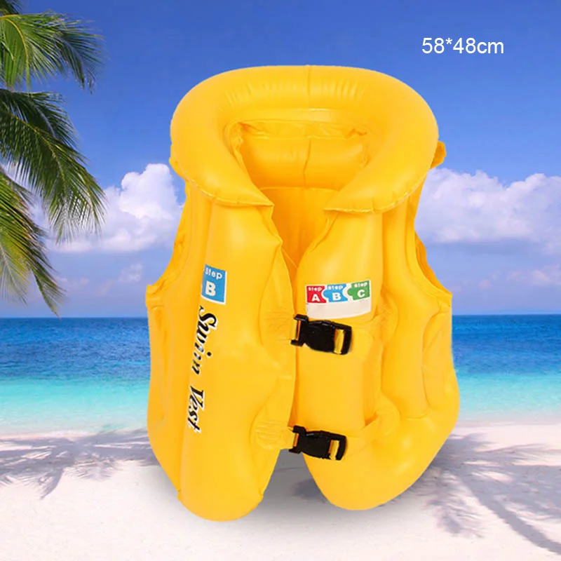 Бассейн новые детские спасательные куртки детские плавающие надувной для плавания спасательный жилет вспомогательное средство для плавания для подростков XD88 - Цвет: Цвет: желтый