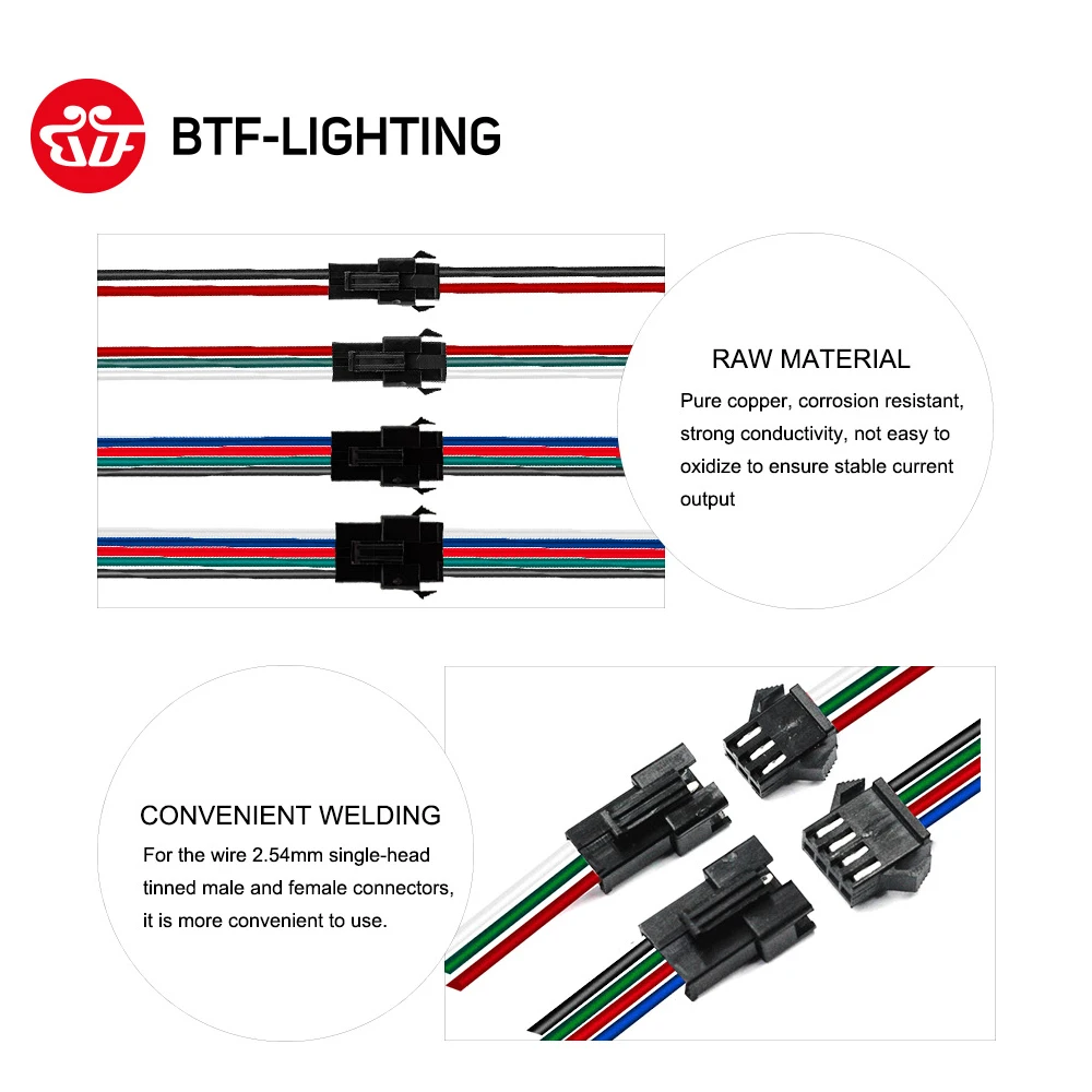 10 пар 2pin/3pin/4pin/5pin SM JST разъем Мужской и Женский Для WS2812B/WS2811, 5050/3528, светодиодные полосы