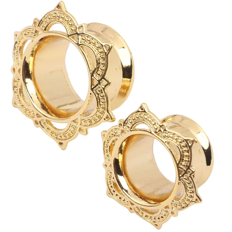 Double Flare Flesh Tunnel, Titanium Anodised, Ear Stretcher Plug Expander