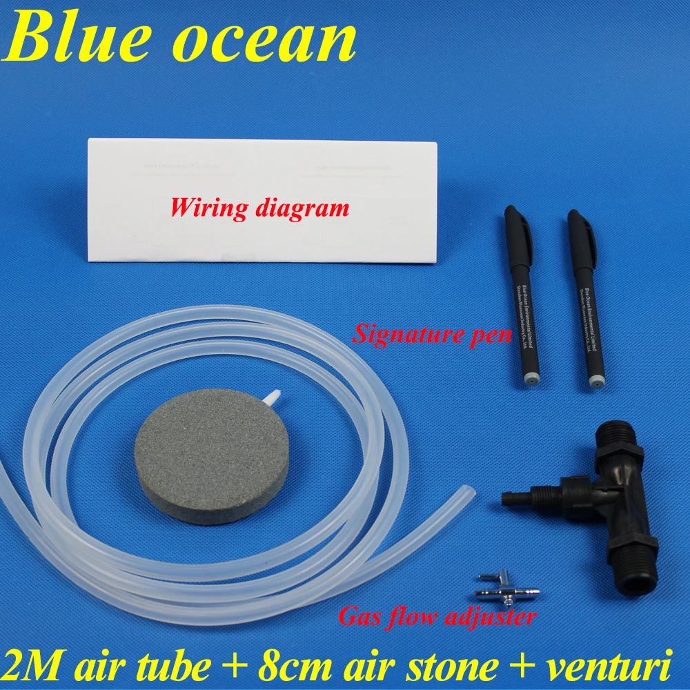 BlueOcean BO-01Gifts, 2 mt air rohr + 8 cm air stein + Venturi + Gas fluss teller + Unterschrift stift + Verdrahtung diagramm für ozon generator teile BlueOcean BO-01Gifts, 2 mt air rohr + 8 cm air stein + Venturi + Gas fluss teller + Unterschrift stift + Verdrahtung diagramm für ozon generator teile