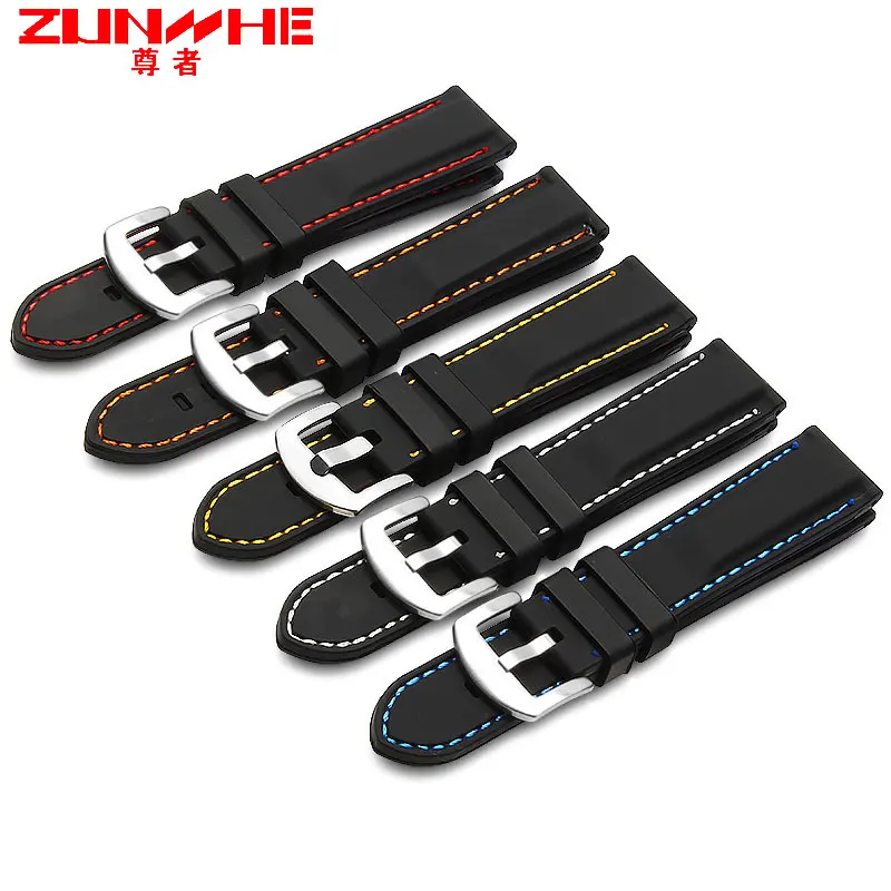 Correa de silicona para reloj, 18mm, 20mm, 22mm, 24mm, 26mm, resistente