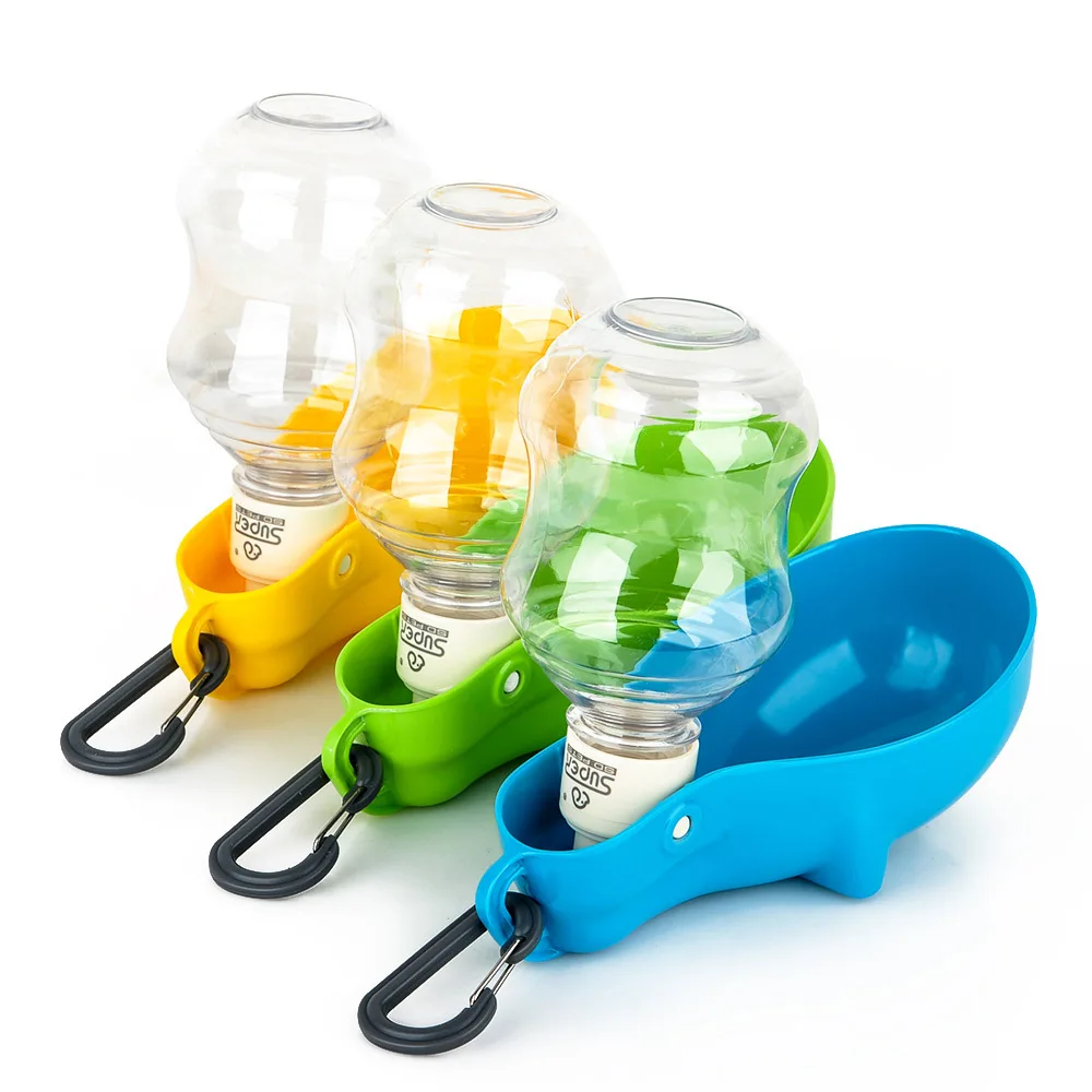 Portable Pet dog water bottle fountain container dispenser collapsible