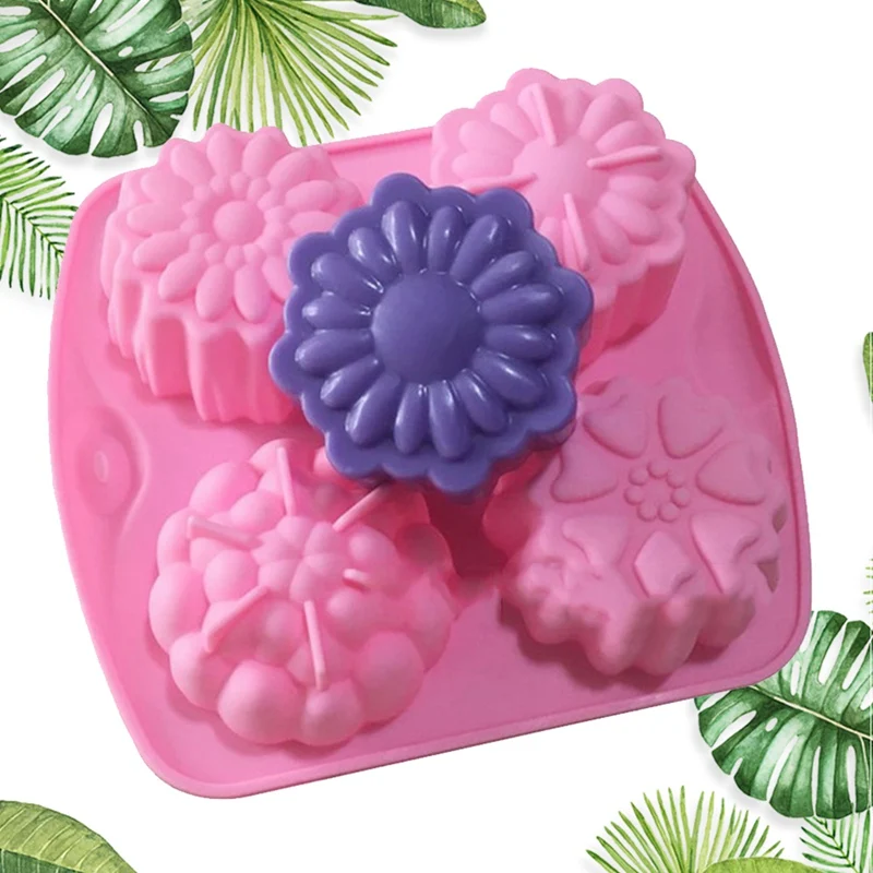 3D Цветочный узор круглое мыло формы DIY ремесло для ванной мыло Плесень ручной работы мыло для купания силиконовые формы