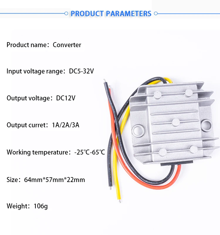 5-32 В до 12 В 1A 2A 3A DC преобразователь IP68 понижающий/Повышающий Модуль преобразователь напряжения для автомобиля гольф тележки светодиодный светильник