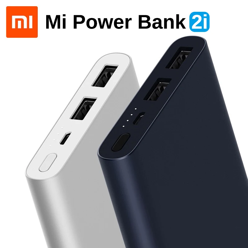

Original Xiaomi Mi Power Bank 2i 10000mAh Portable External Battery Dual USB Port PLM09ZM 18W Quick Charge Powerbank For Phone