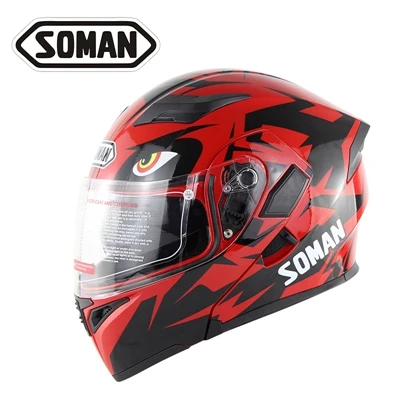 

Soman Double Visors Motorcycle Full Helmet Flip Up Motorbike Casco Anti-fog &anti-UV Capacetes Dot ECE Approval Skyeye