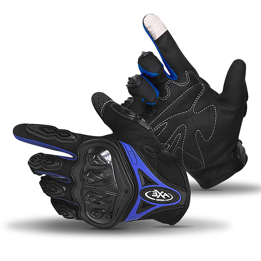 Мотоциклетные Перчатки с сенсорным экраном, дышащие износостойкие защитные перчатки для верховой езды, перчатки для мотокросса - Цвет: Синий