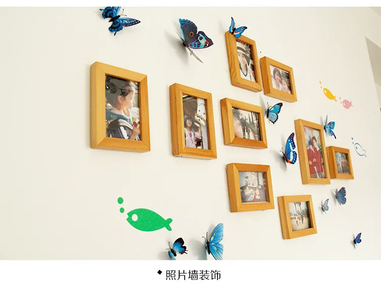 New 12Pcs/Set 3D Double Layer Pteris Butterfly Wall Stickers Home Decoration Colorful Butterflies On Wall Magnet Fridge Decals