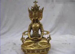 Свободный Тибет Буддизм классическая Латунь Четыре Лица Гуань Инь Статуя Будды быстро