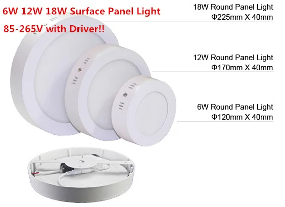 

6w 12w 18w Surface Mounted LED Ceiling Panel Light Round/Square Warm/Cold White LED Ceiling Lamp For Foyer Kitchen