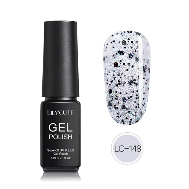 LC-148 LILYCUTE 164 однотонные цвета дизайн ногтей Soak Off блеск краски гель светящиеся в ультрафиолетовом свете чернила цвет краски гель для ногтей Гель-лак - Цвет: LC-148