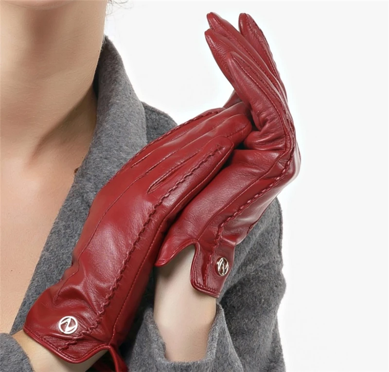 Lady-s-genuine-Nappa-leather-Touchscreen-Gloves