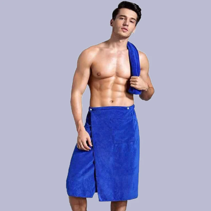 Мягкое мужское носимое банное полотенце с карманом, волшебное микроволокно, мягкое пляжное полотенце для купания, одеяло Toalla De Плайя, 70*140 см
