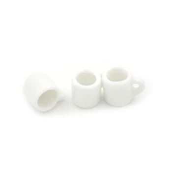 

3pcs Dollhouse Miniature White Coffee Tea Cups Mugs Porcelain Mug Kit Tableware Dollhouse Kitchenware Accessories Furniture Toys