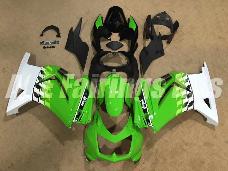 

New Injection mold ABS Fairing kit for Kawasaki ninja250 2008-2014 EX250 250 2008 09 10 11 12 13 14 fairings green black white