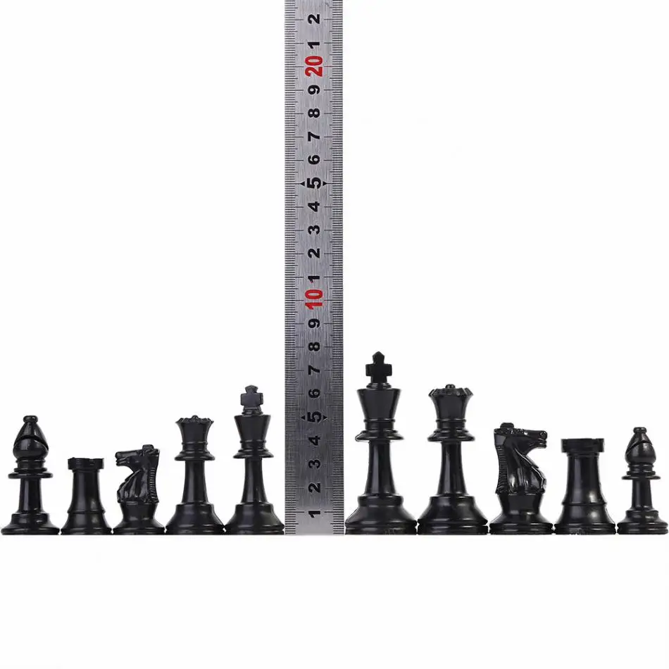 32 шт. международных шахматные фигуры набор 64/77 мм с белыми и черными мира шахматы игра в комплекте Пластик фигуры Наборы