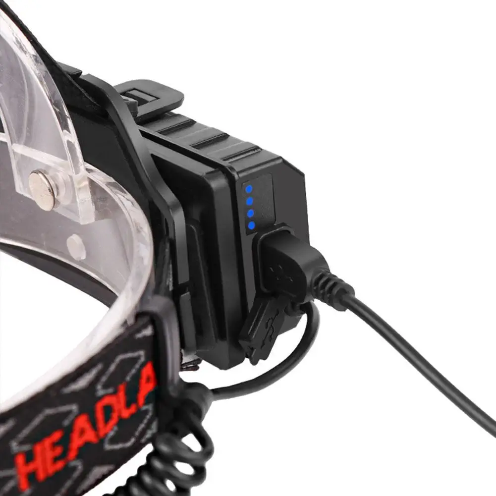 USB перезаряжаемая светодиодная фара с регулировкой 360 градусов 18650