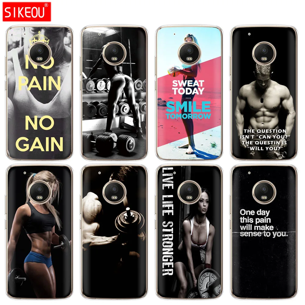 

silicone case phone cover For Motorola Moto G6 G5 G5S Z2 Z3 PLAY PLUS X4 E4 E5 C fitness BodyBuilding motivation man girls