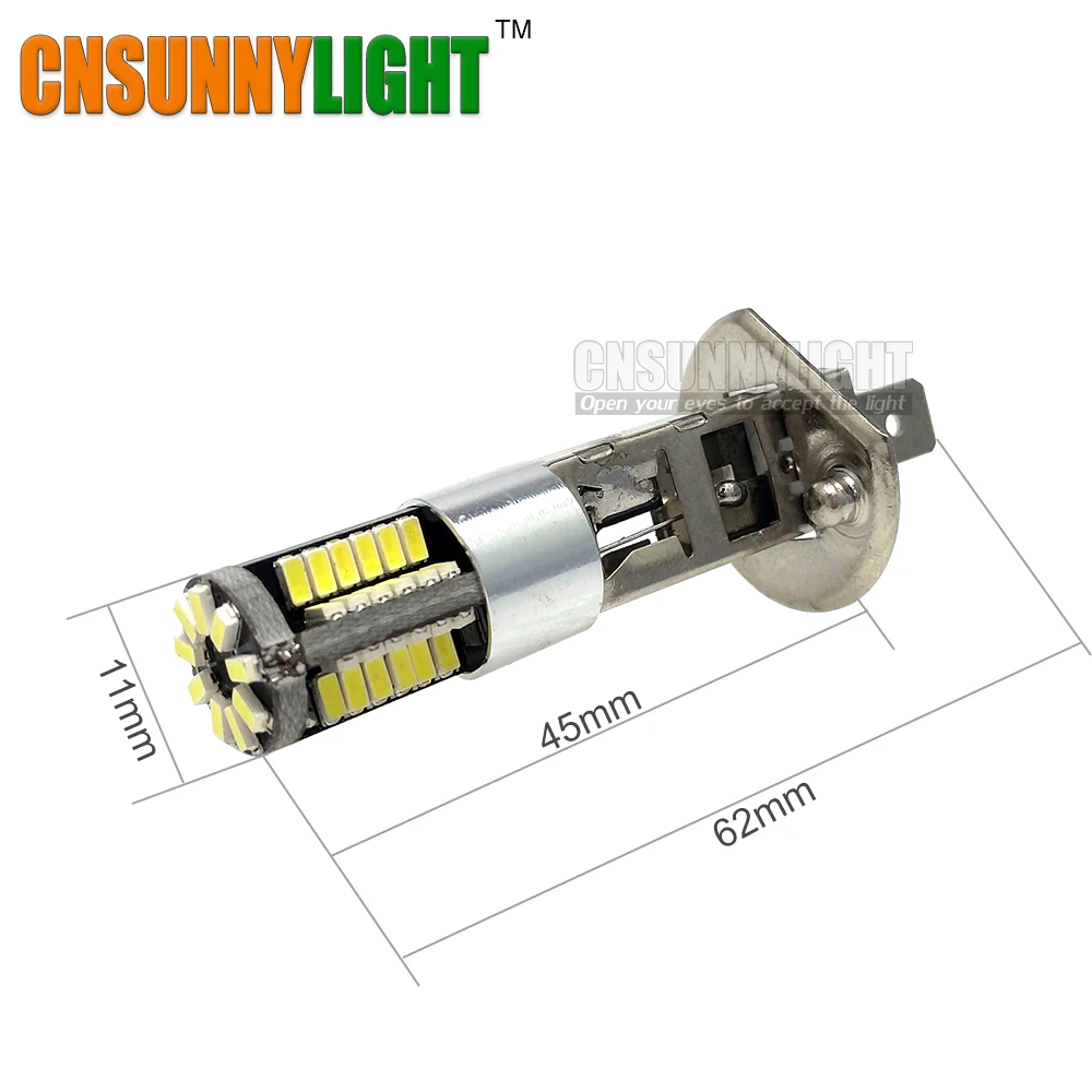 Тип СВЕТОДИОДА направленного света CNSUNNYLIGHT-H1 высокое Мощность светодиодный головы передние Противотуманные фары лампы Авто 12V Супер белый 6000 К стайлинга автомобилей замена лампы