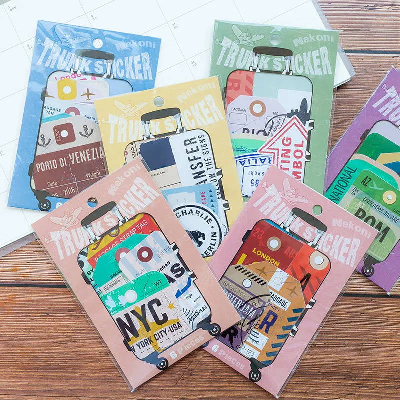 

Retro Travel Poster Decorative Stickers Scrapbooking Stick Label Diary Stationery Album Stickers