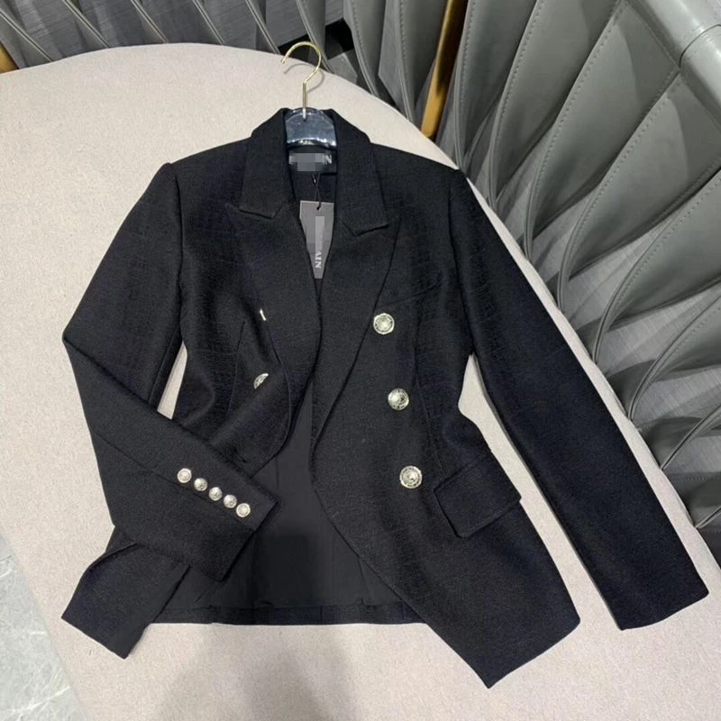 Newest Brand New Unique Designer European American Women Slim Quality Double Breasted Runway Blazer Plus Size Blazers