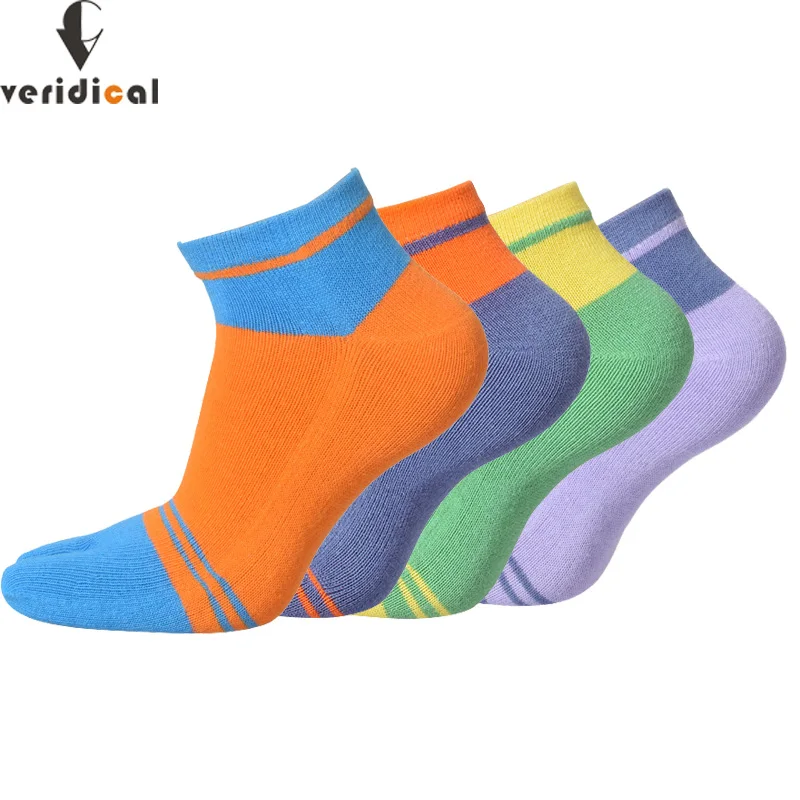VERIDICAL, 5 пар/лот, мужские носки с пальцами, хлопковые Модные полосатые носки с пятью пальцами, повседневные носки до лодыжки, классные носки