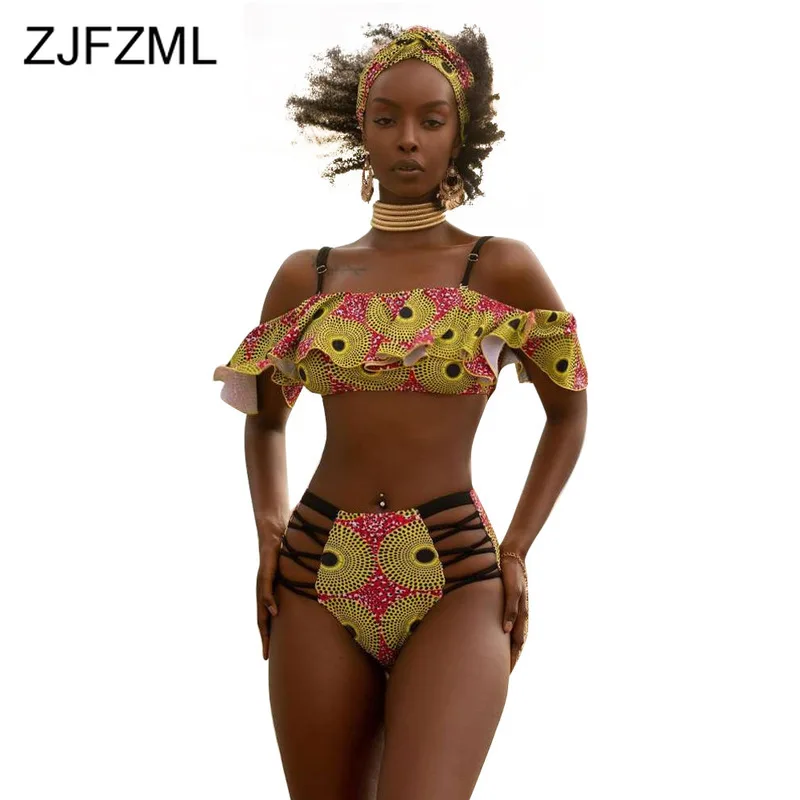 

Geometric Print Sexy 2 Piece Outfits For Women Summer Clothes Spaghetti Strap Ruffles Crop Tops And Side Cut Out Beach Shorts