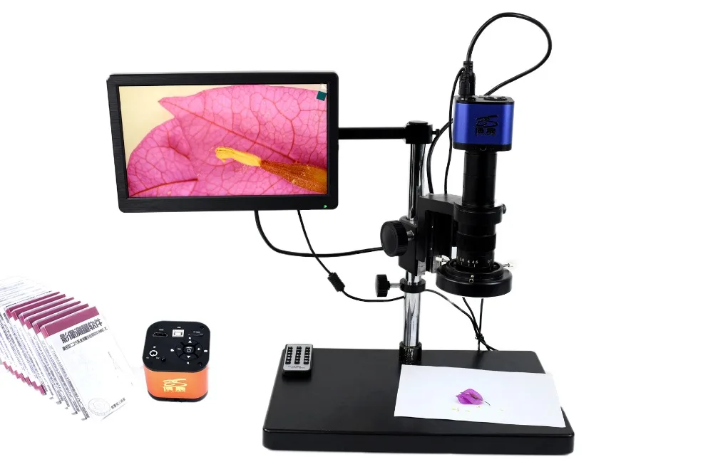 

1080P HDMI USB Industrial Microscope Camera 18X-200X C-mount Lens Mobile Phone Board Repair PCB Inspection Lab Application