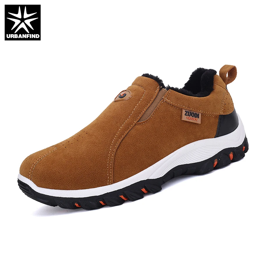 

URBANFIND Men Winter Shoes Casual Sneakers Big 39-47 Flock Upper Plush Lining Slip-on Warm Man Footwear