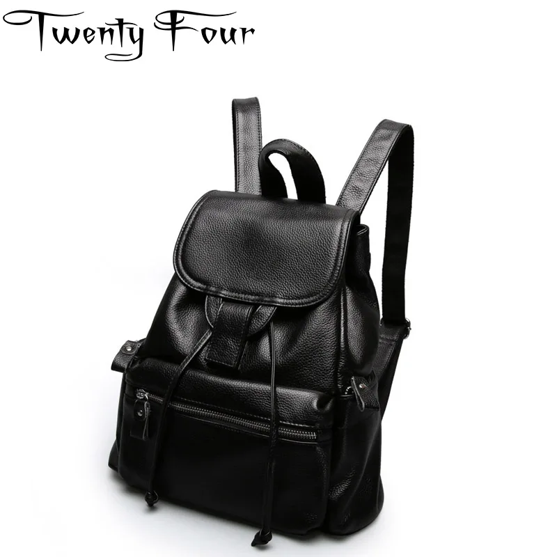 

Twenty-four Women Genuine Leather Backpacks Brand Ladies Fashion Backpacks For Teenagers Girls School Bags Travel Bags Mochila