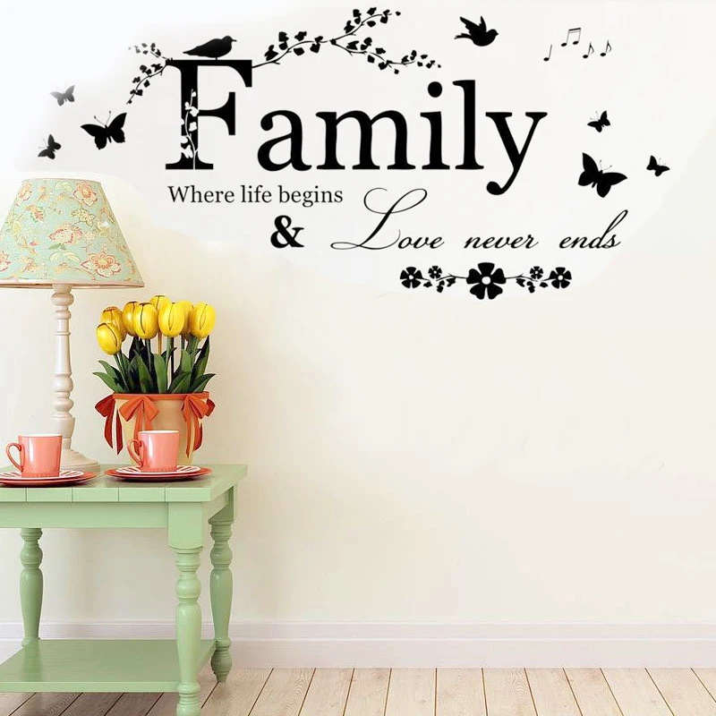 Diseño de la familia etiqueta de la pared tatuajes de arte dormitorio Sala decoración de pared Adhesivos muraux pegatinas
