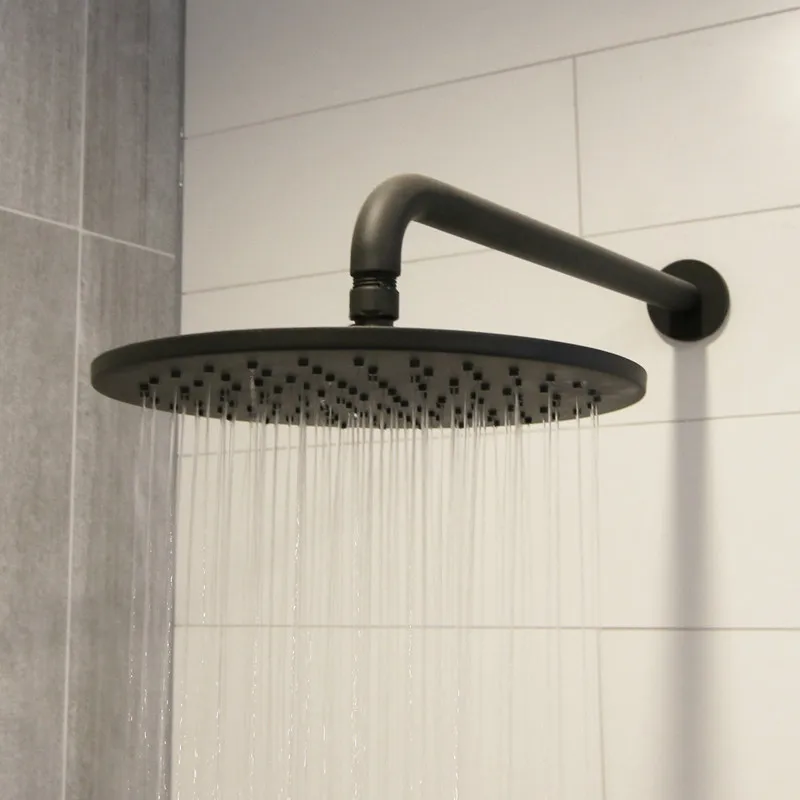 Smesiteli, настенный латунный душевой набор для ванной, черная дождевая душевая головка и ручной Твердый латунный держатель, душевой набор