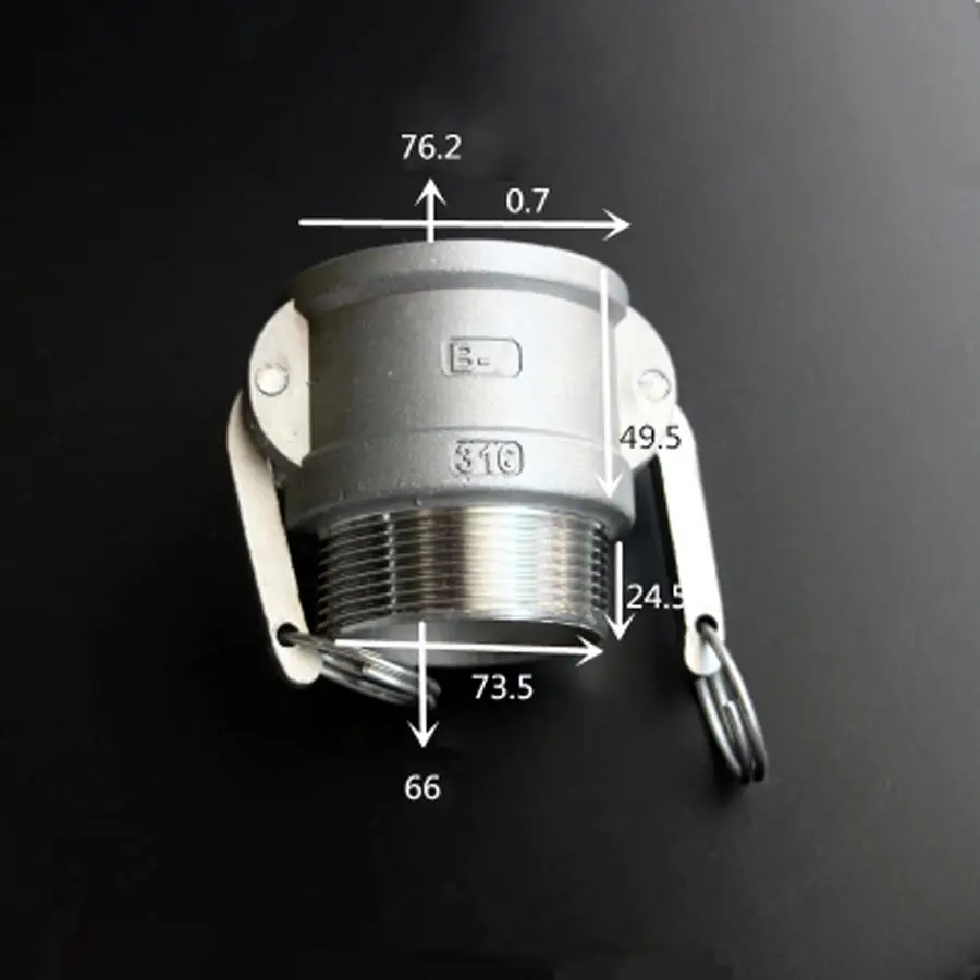 2 1/2 &quotBSPT папа x гнездо типа B Camlock БЫСТРОРАЗЪЕМНАЯ муфта 316 Stianless кулачковая