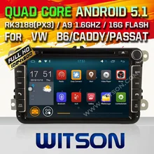 WITSON Quad Core Android 5.1 CAR DVD GPS for VW B6 / CADDY/PASSAT / SAGITAR RK 3188(PX3) CPU 16GB Flash Memory+1024×600 HD
