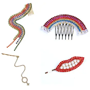 

StoneFans Gold Rhinestone Colorful Hair Pins for Women