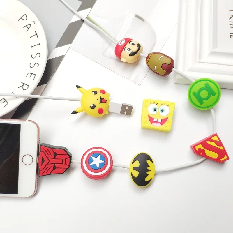 

Cable Accessory Cover For iphone 6 7 8 x USB cable protection Cable Animal Doll Bites Cartoon USB Charger Data Cable Protector