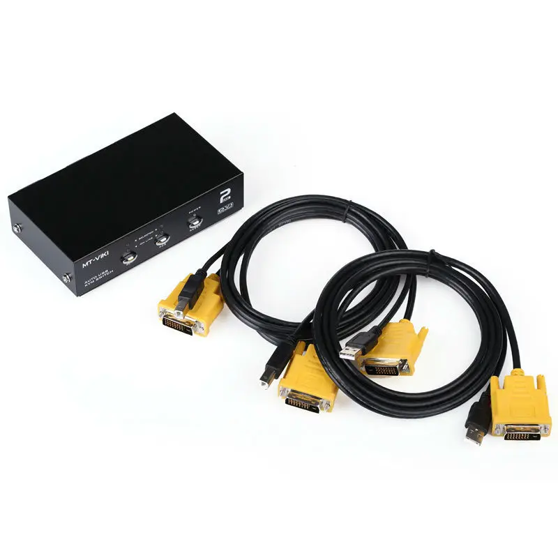 Mt-Viki 2 Port DVI Switch KVM Switch with Audio Auto Hotkey Switcher USB Mouse and Keyboard PC Host Selector MT-2102DL Mt-Viki 2 Port DVI Switch KVM Switch with Audio Auto Hotkey Switcher USB Mouse and Keyboard PC Host Selector MT-2102DL