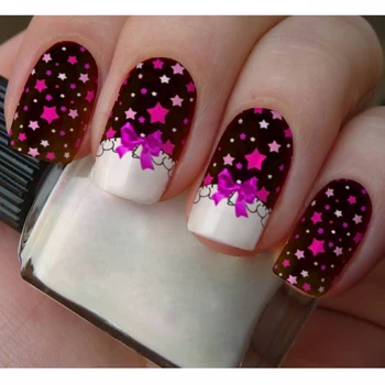 

WATER DECAL NAIL STICKER FULL COVER FLOWER BOW TIE STARS FABRIC PATTERN HORSE HEAD A007-012