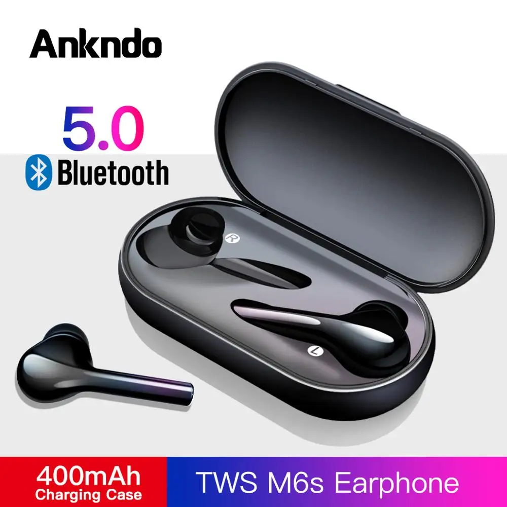 Ankndo Tws Bluetooth Earphones Mini Wireless Earbuds HIFI Sound Sport Earphones Stereo 5.0 Headset For Smartphone Devices