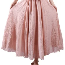 Осень модные женские туфли длинные Однотонная юбка плиссированная юбка с эластичной резинкой на талии элегантные Saia Макси платье трапециевидной формы в богемном стиле юбка в стиле "Ретро"