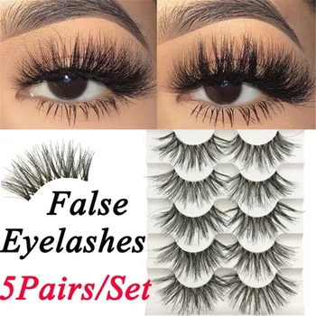 

5Pairs/Set Soft False Eyelashes Fluffy Wispy Thick Lashes Soft Eye Makeup Extension Tools