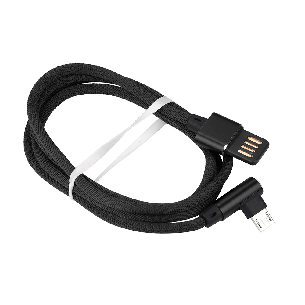 1 м Micro USB кабель для телефона с нейлоновой оплеткой Micro USB 90 градусов под прямым углом 2A быстрая синхронизация данных Зарядка универсальные кабели для телефона# YL5