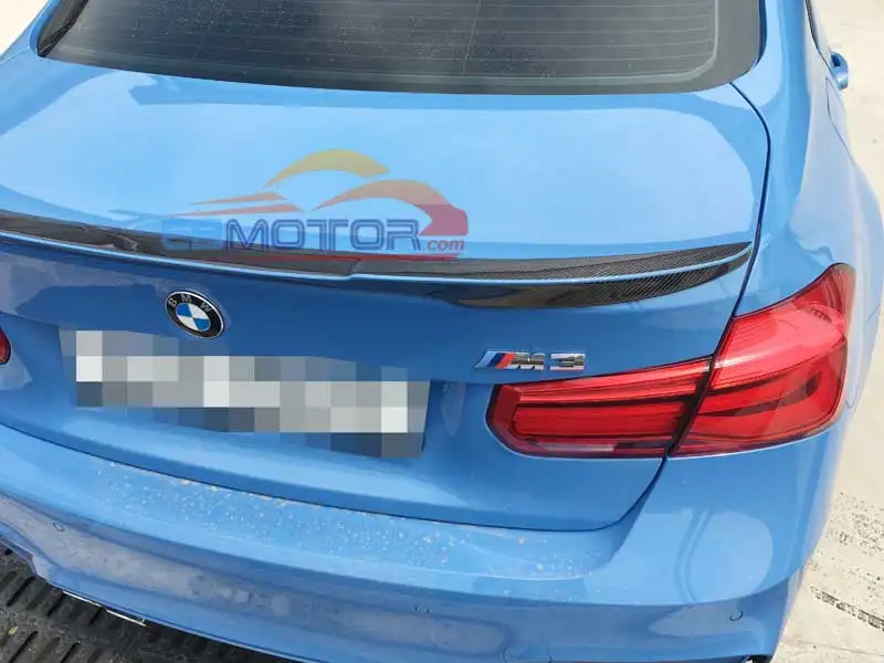 Real carbon fiber V style trunk spoiler for BMW 3-Series F30 F80 M3 4D Sedan 2012UP