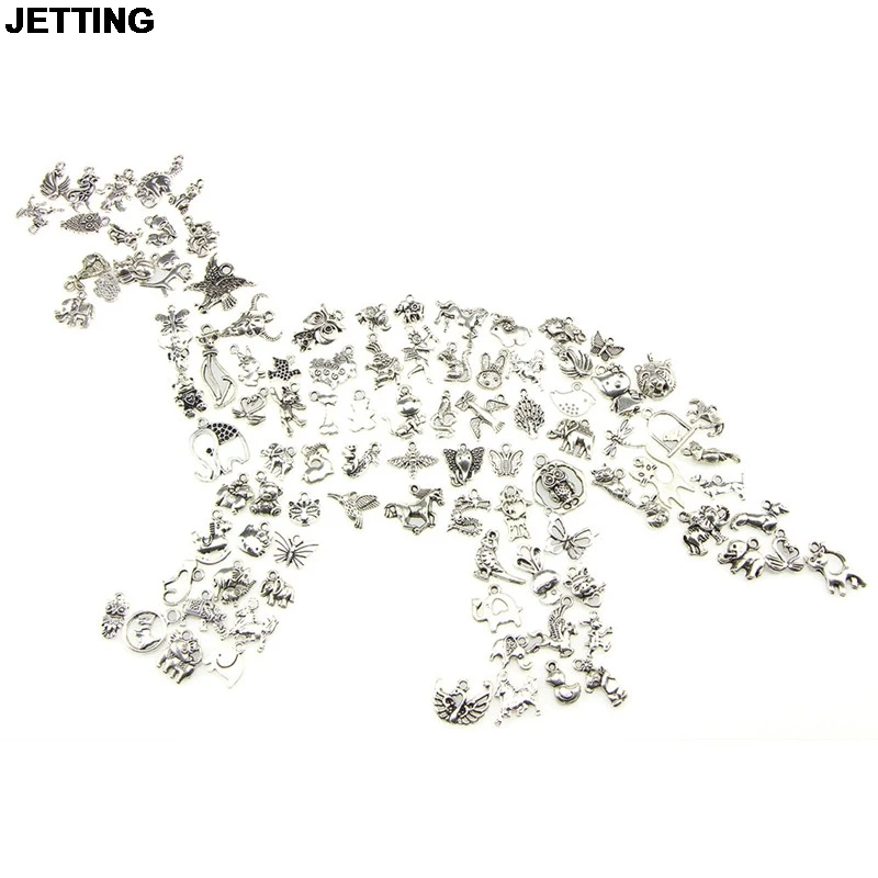 JETTING 100Pcs Mix Animal Charm Pendants DIY Jewelry photo