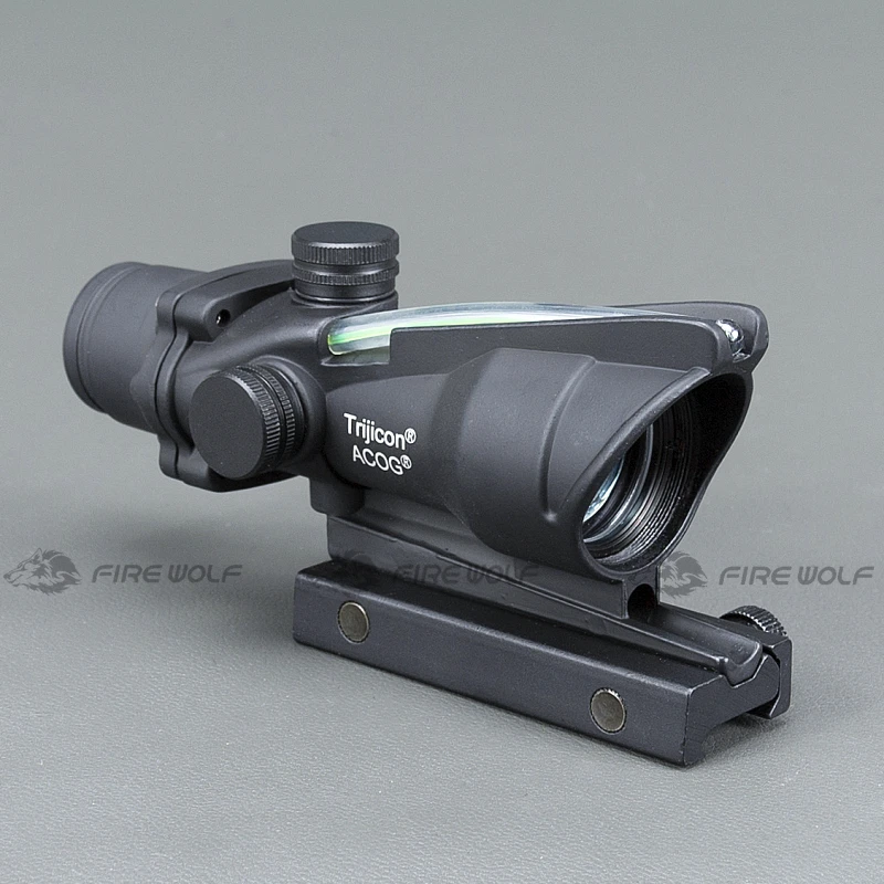 نطاق الفريق التعاوني 1x32 التكتيكية منظر نقطة حمراء الحقيقي الأخضر الألياف البصرية بندقية Riflescope مع Picatinny السكك الحديدية ل M16 بندقية الصيد