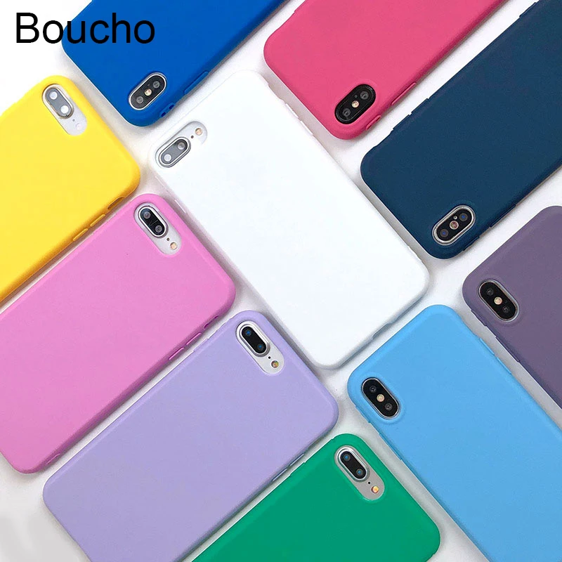 Чехол для телефона Boucho iPhone X Xs MAX XR 5 5S SE однотонные ультратонкие мягкие чехлы из