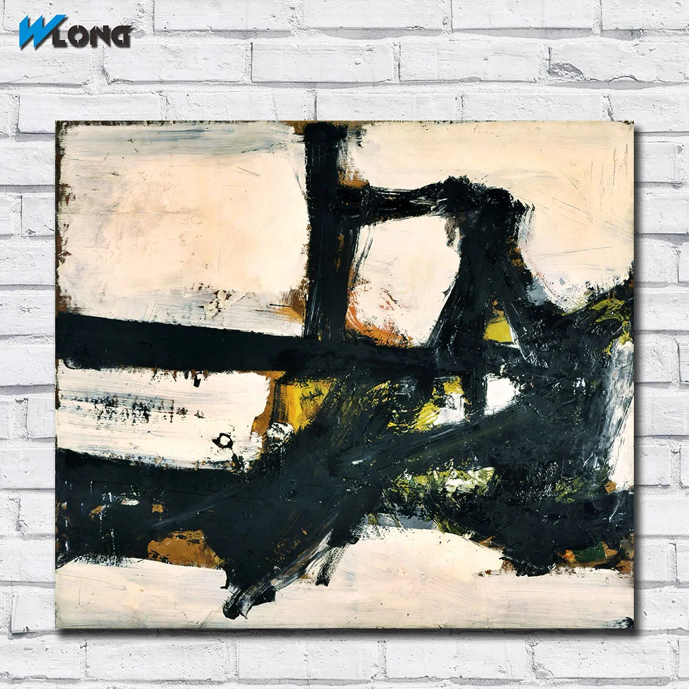 Большой Размеры печати оранжевый контур(1955) по Franz_kline стены Книги по искусству Печать на холсте фотографии для Гостиная и Спальня Нет кадров