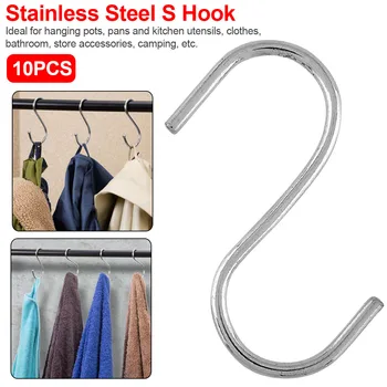

Useful New 10pcs S Shaped Hooks Kitchen Hanging Hanger Storage Holders Organizer Household Home Essential