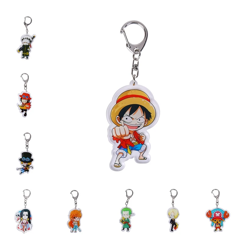 Мультяшный цельный акриловый брелок Luffy Зоро Санджи чоппер подвески для косплея