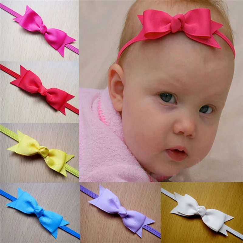 

10pcs Newborn 36cm Colorful Bowknot Baby Headband Girls Baby Children Satin Headwear Hair Bow Band Hairband Accessories